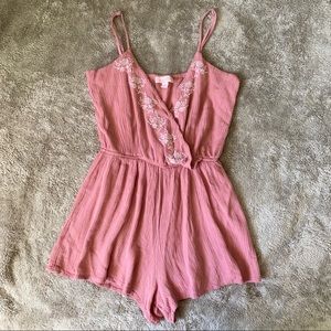 Love Tree Short Coral Romper (M)